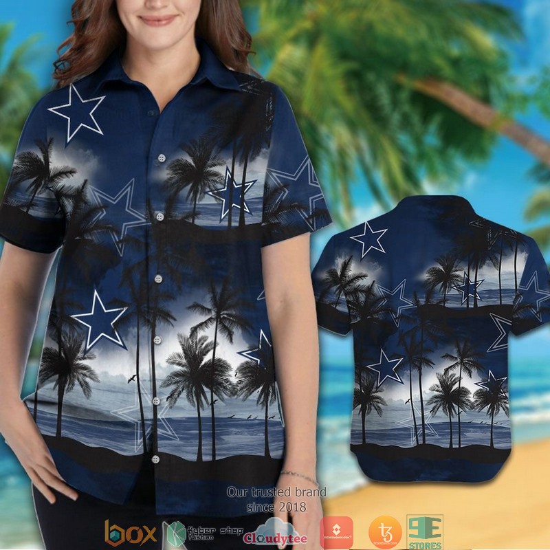 Dallas Cowboys coconut island navy ocean Hawaiian Shirt, short 3 Dallas Cowboys coconut island navy ocean Hawaiian Shirt short 1 2