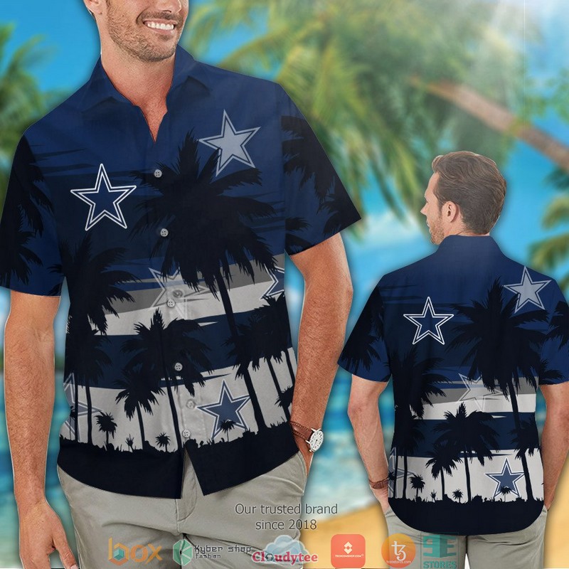 Dallas Cowboys coconut navy Hawaiian Shirt short 1