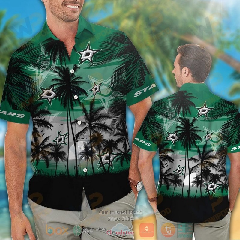 HOT Dallas Stars Hawaiian Shirt and shorts 2 Dallas Stars Hawaiian Shirt and shorts 1