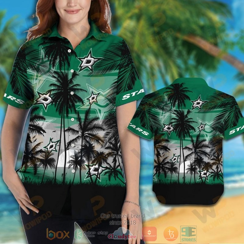 HOT Dallas Stars Hawaiian Shirt and shorts 3 Dallas Stars Hawaiian Shirt and shorts 1 2