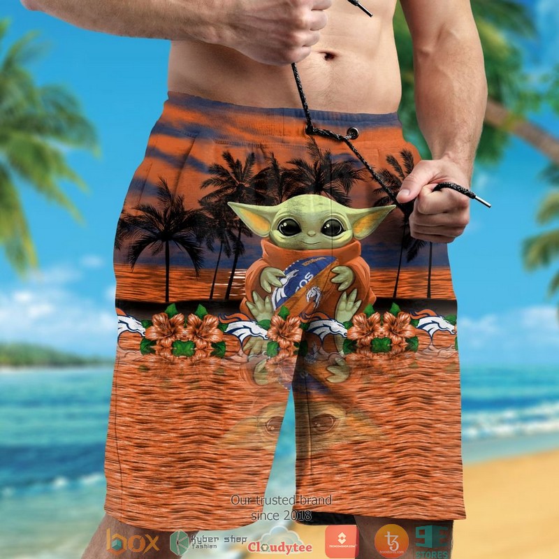 Denver Broncos Baby Yoda Hawaiian Shirt, short 5 Denver Broncos Baby Yoda Hawaiian Shirt short 1 2 3 4