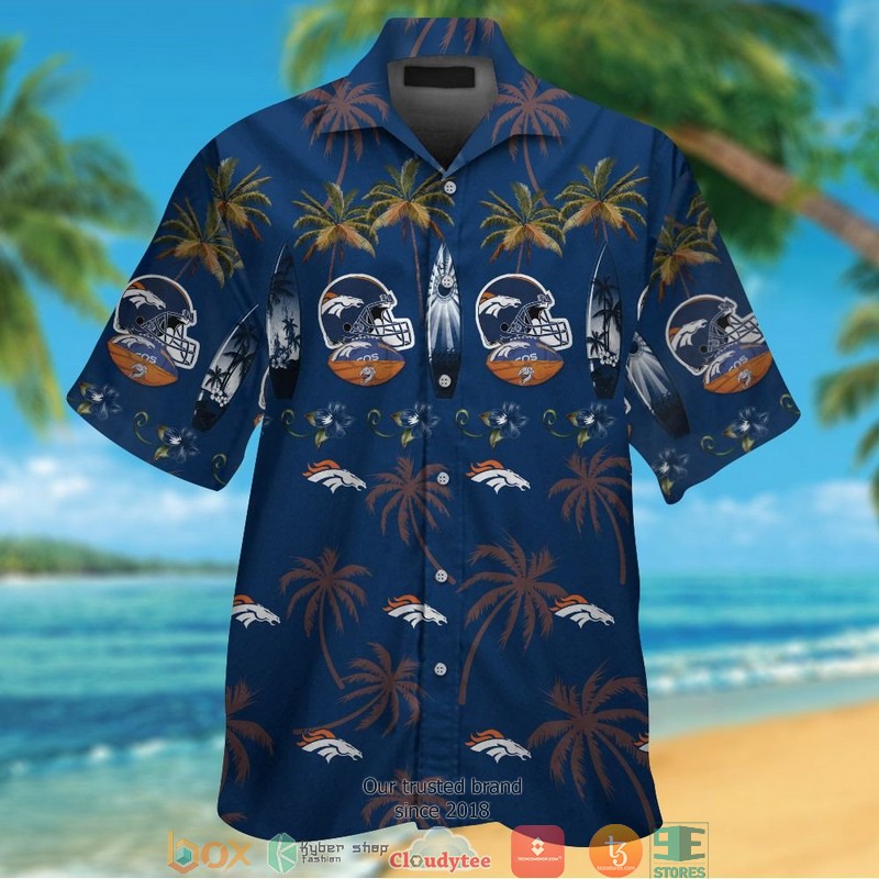 Denver Broncos Coconut pattern Hawaiian Shirt short
