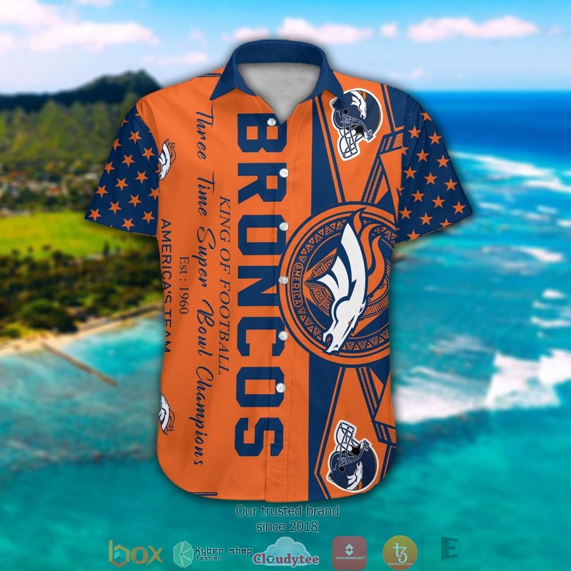 Denver Broncos King of football Hawaiian Shirt 4 Denver Broncos King of football Hawaiian Shirt 1 2 3