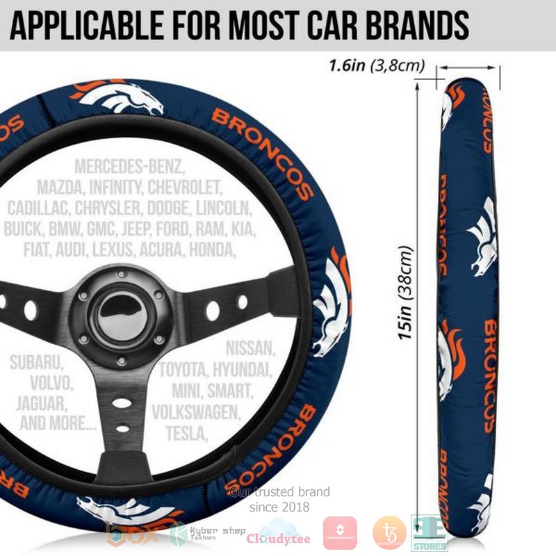 HOT Denver Broncos steering wheel cover 4 Denver Broncos steering wheel cover 1 2 3