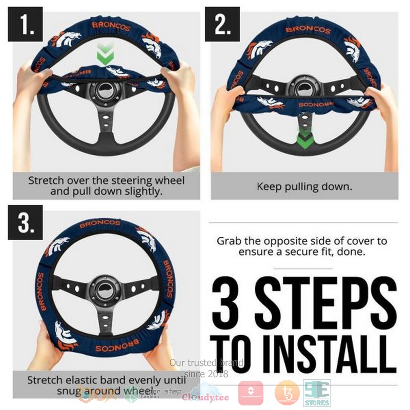 HOT Denver Broncos steering wheel cover 5 Denver Broncos steering wheel cover 1 2 3 4