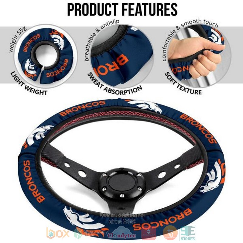 HOT Denver Broncos steering wheel cover 6 Denver Broncos steering wheel cover 1 2 3 4 5
