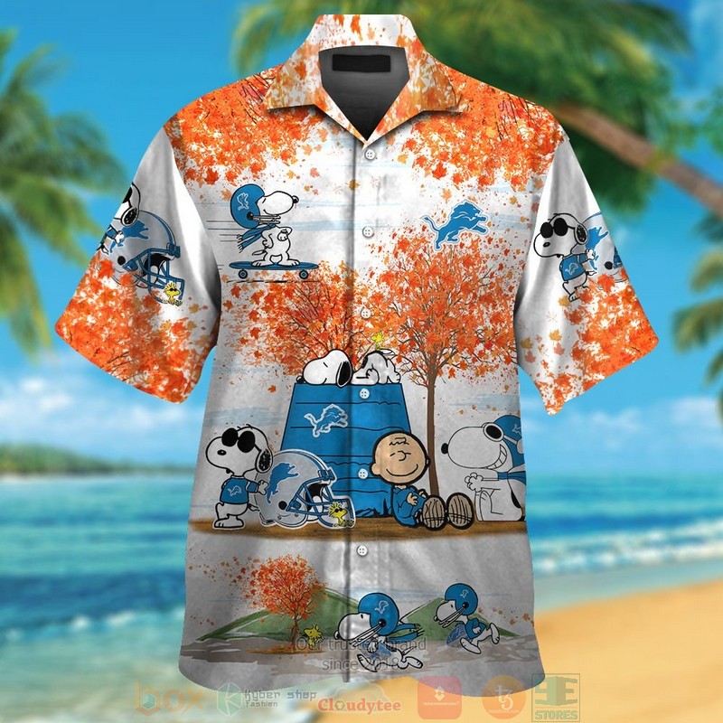 Detroit Lions Snoopy Charlie Brown Autumn hawaiian shirt and shorts