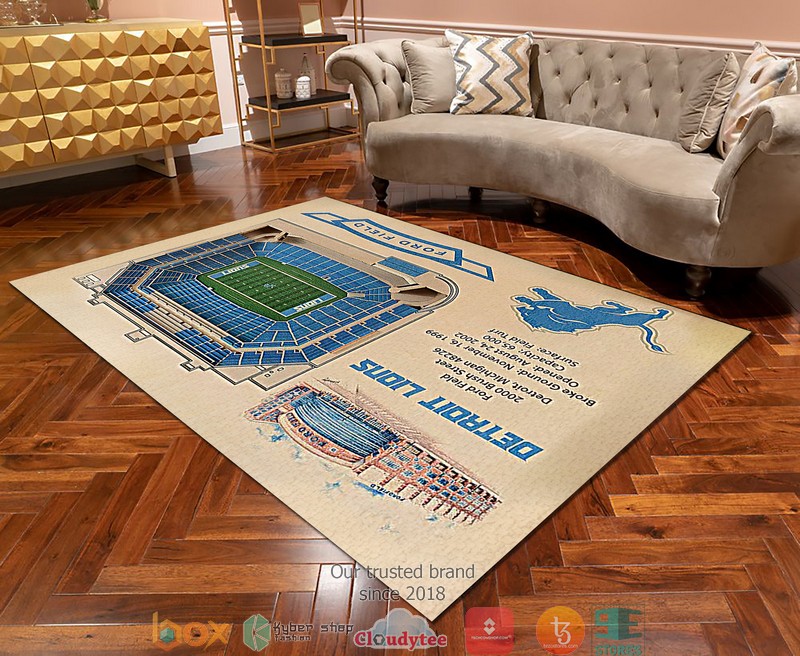 Detroit Lions Stadium Rug 2 Detroit Lions Stadium Rug 1