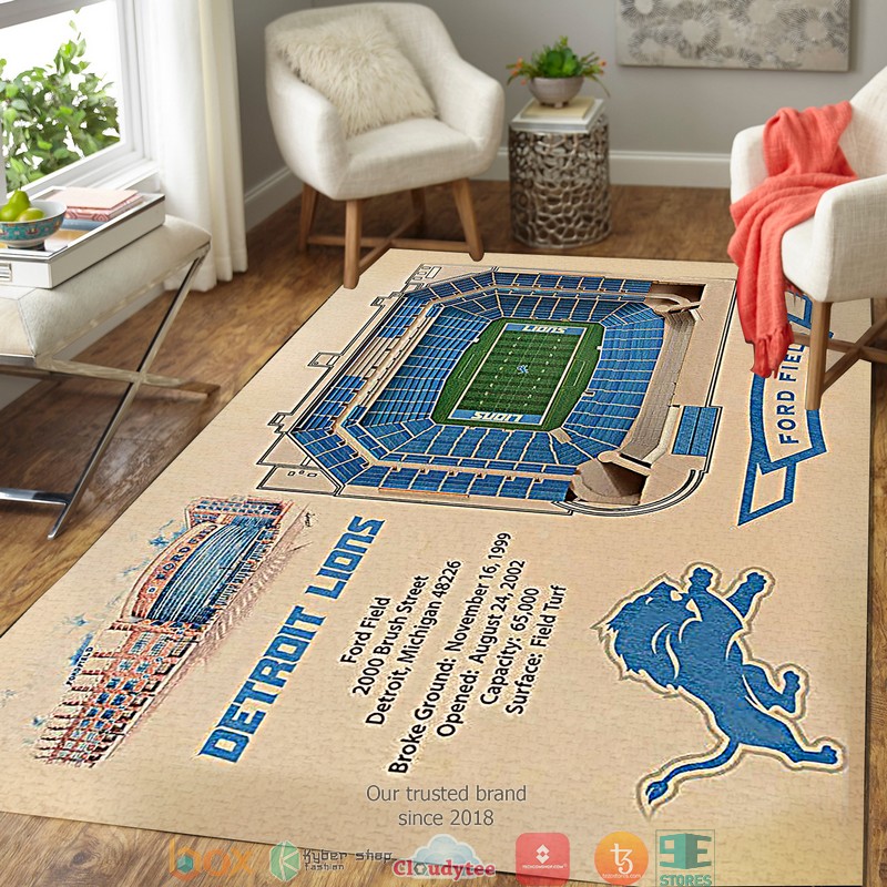 Detroit Lions Stadium Rug 3 Detroit Lions Stadium Rug 1 2