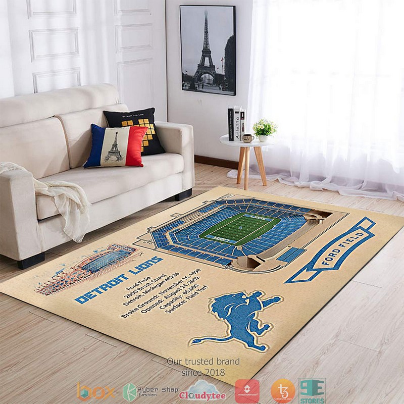 Detroit Lions Stadium Rug 5 Detroit Lions Stadium Rug 1 2 3 4
