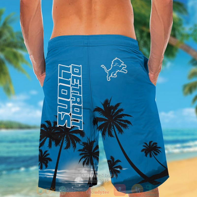 Detroit Lions blue palm tree hawaii shirt shorts 1 2 3 4 5