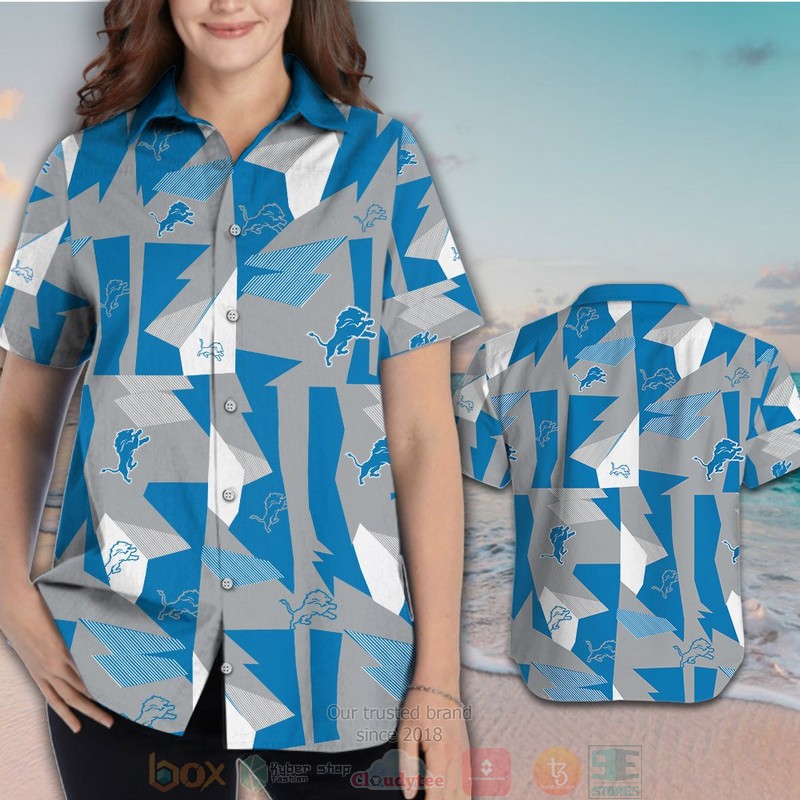 HOT Detroit Lions logo hawaiian shirt and shorts 3 Detroit Lions logo hawaiian shirt and shorts 1 2