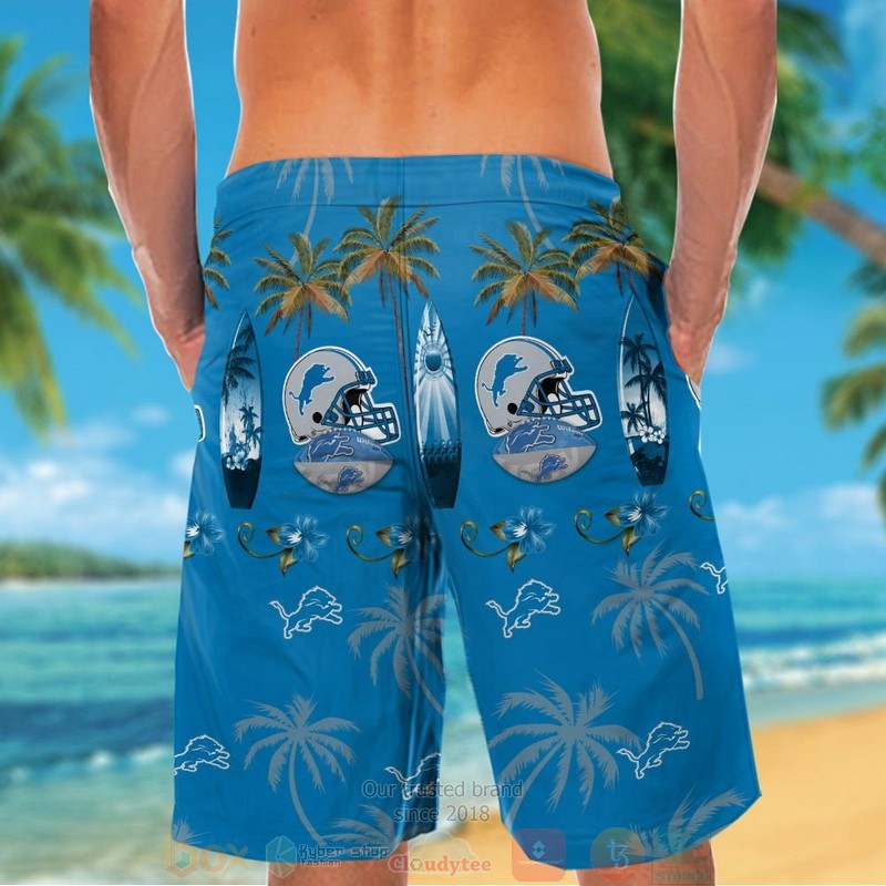 Detroit Lions surfboard hawaiian shirt and shorts 1 2 3 4 5