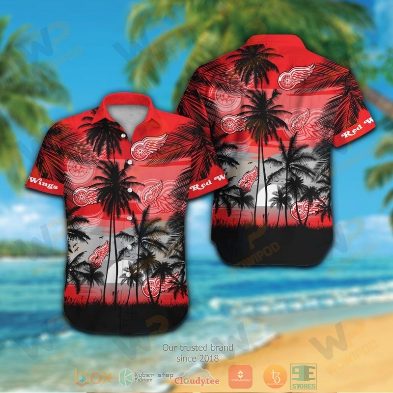 Detroit Red Wings Hawaiian Shirt and shorts