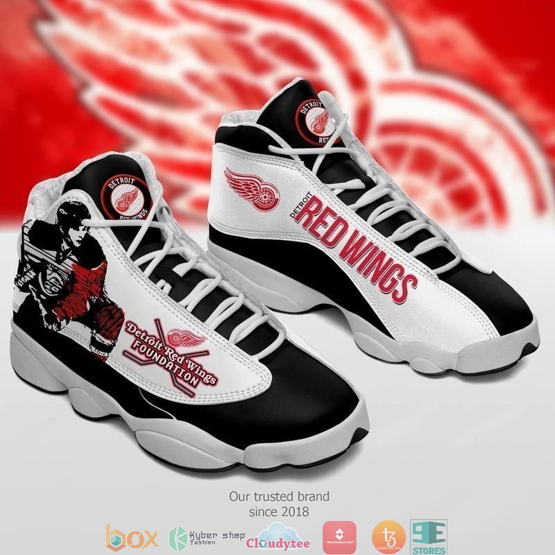 Detroit Red Wings football NHL team Air Jordan 13 Sneaker Shoes