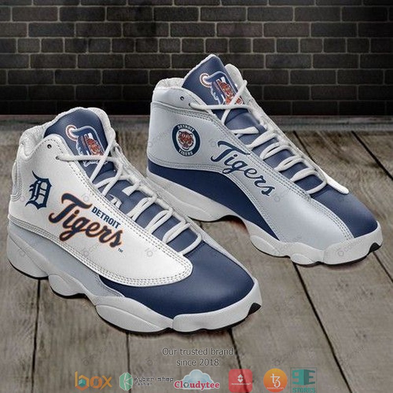 Detroit Tigers MLB teams football big logo Air Jordan 13 Sneaker Shoes
