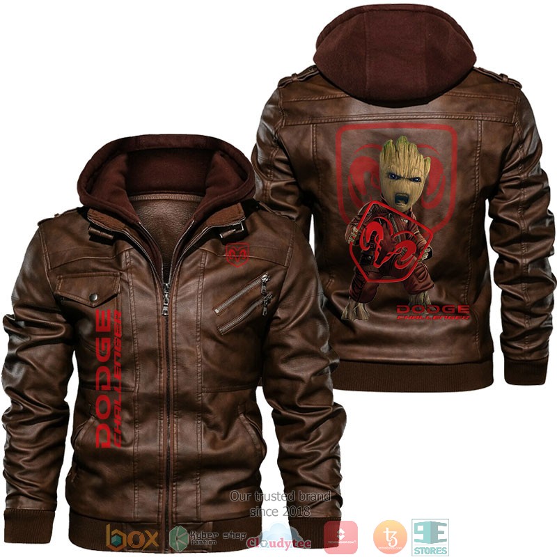 Dodge Baby Groot Hug Leather Jacket 2 Dodge Baby Groot Hug Leather Jacket 1