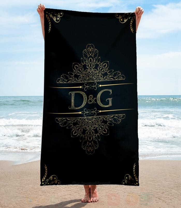 Dolce and Gabbana Black Microfiber Beach Towel