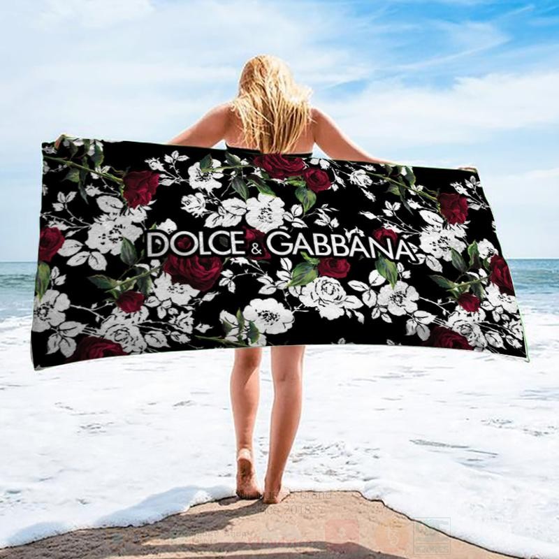 Dolce and Gabbana Flower Microfiber Beach Towel