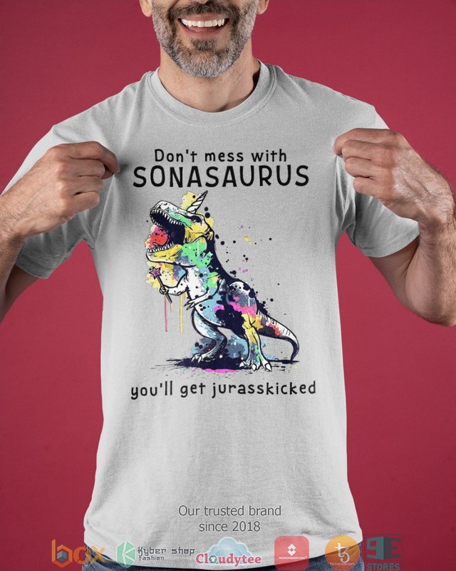 Dont mess with Sonasaurus you will get jurasskicked 2d shirt hoodie 1