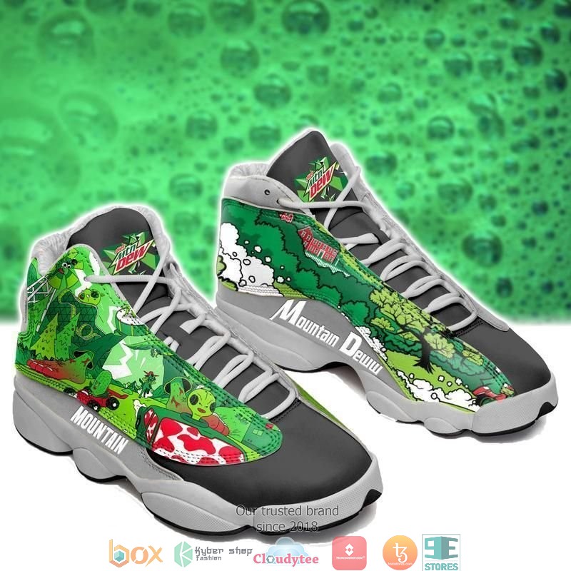Drink Mountain Dew teams big logo Air Jordan 13 Sneaker Shoes
