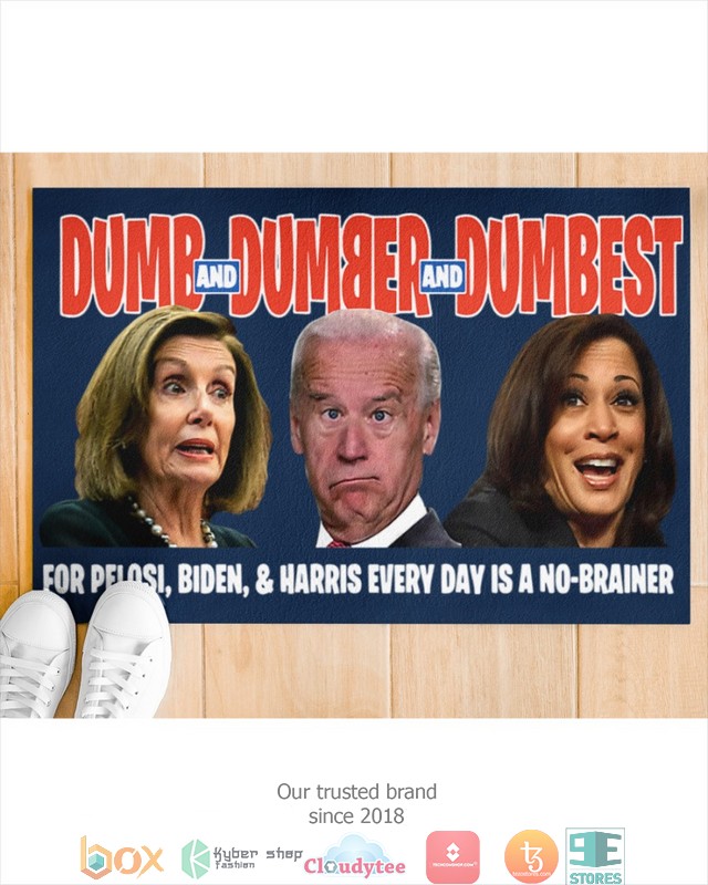 The Grinch Life Is Full Of Choices Remove your shoes doormat 3 Dumb Dumber and Dumbest for Pelosi Biden and Harris Doormat 1 2