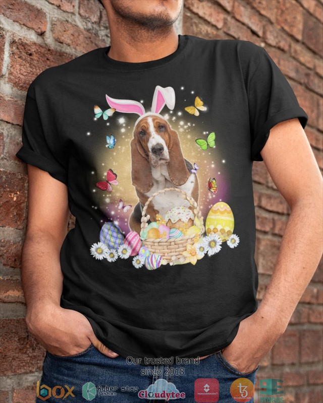 Easter Bunny Basset Hound 2d shirt hoodie 1