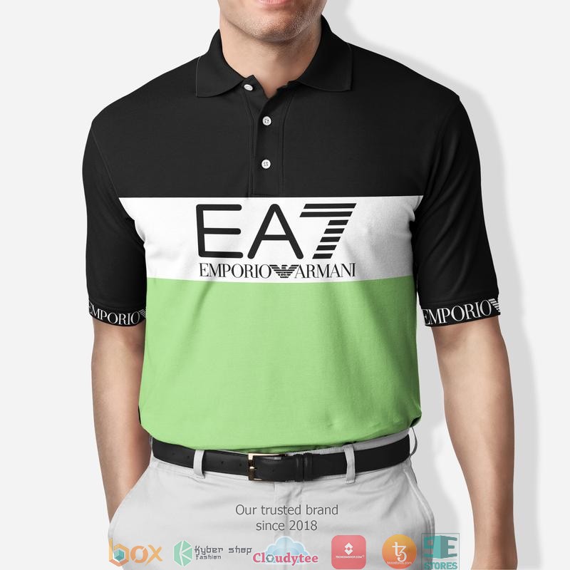 Emporio Armani Green Black Polo Shirt 5 Emporio Armani Green Black Polo Shirt