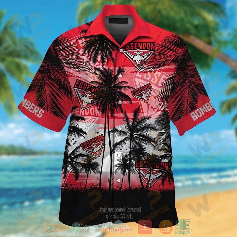 Essendon Bombers Hawaiian Shirt and shorts