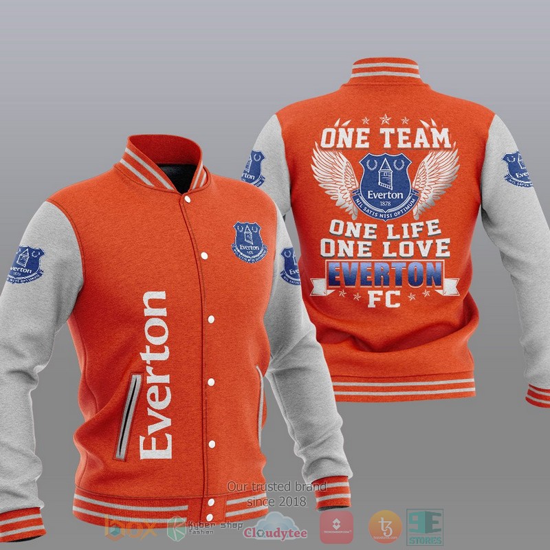 Everton One Team One Life One Love Baseball Jacket 1 2 3 4 5