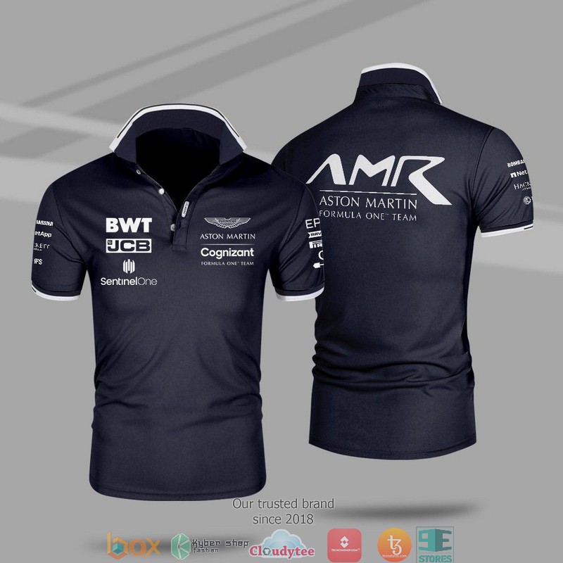 F1 Team Aston Martin Racing Polo Shirt 5 F1 Team Aston Martin Racing Polo Shirt 1 2 3 4