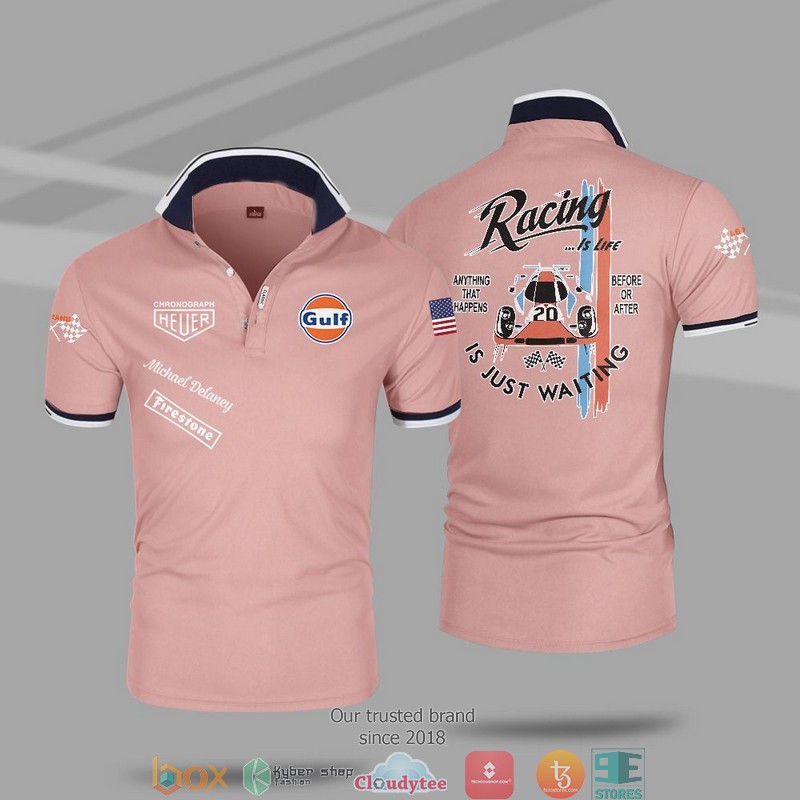 F1 Team Gulf Racing Polo Shirt 7 F1 Team Gulf Racing Polo Shirt 1 2 3 4 5 6