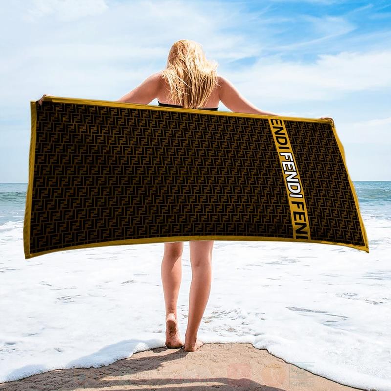 Fendi Dark Brown Microfiber Beach Towel 1