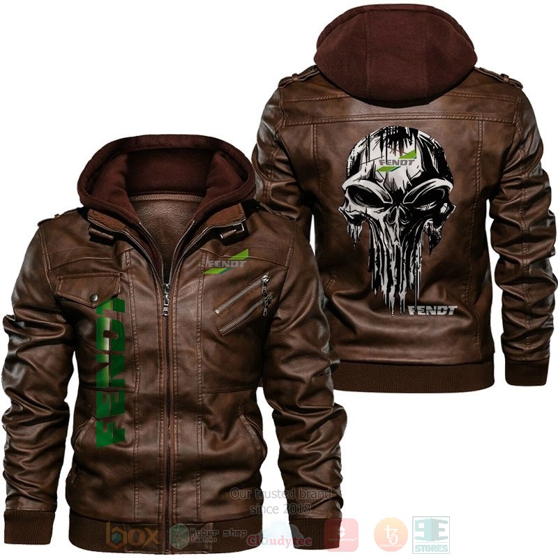 BEST Fendt Skull 2D Leather Jacket 3 Fendt Skull Leather Jacket 1 2