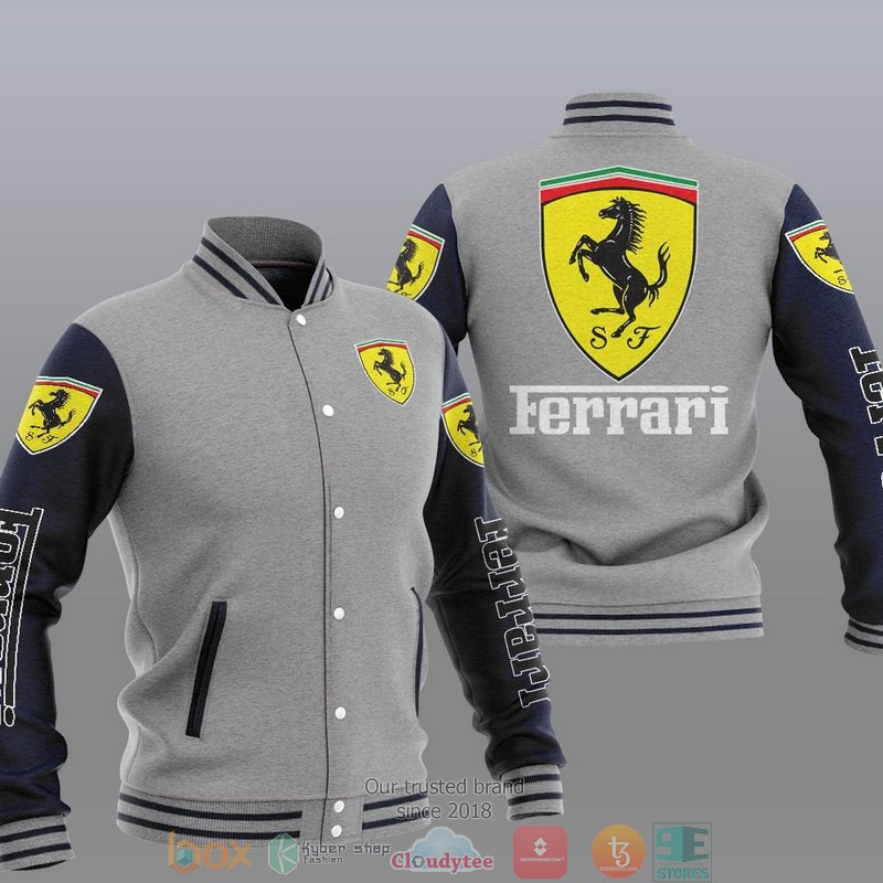 Ferrari Car Brand Baseball Jacket 2 Ferrari Car Brand Baseball Jacket 1