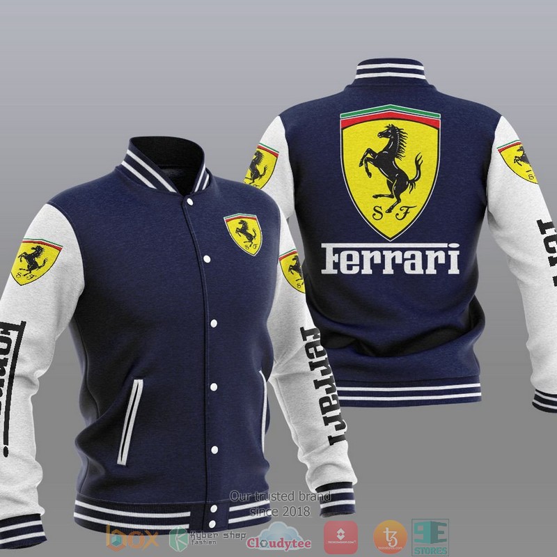 Ferrari Car Brand Baseball Jacket 3 Ferrari Car Brand Baseball Jacket 1 2