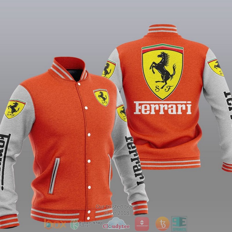 Ferrari Car Brand Baseball Jacket 6 Ferrari Car Brand Baseball Jacket 1 2 3 4 5