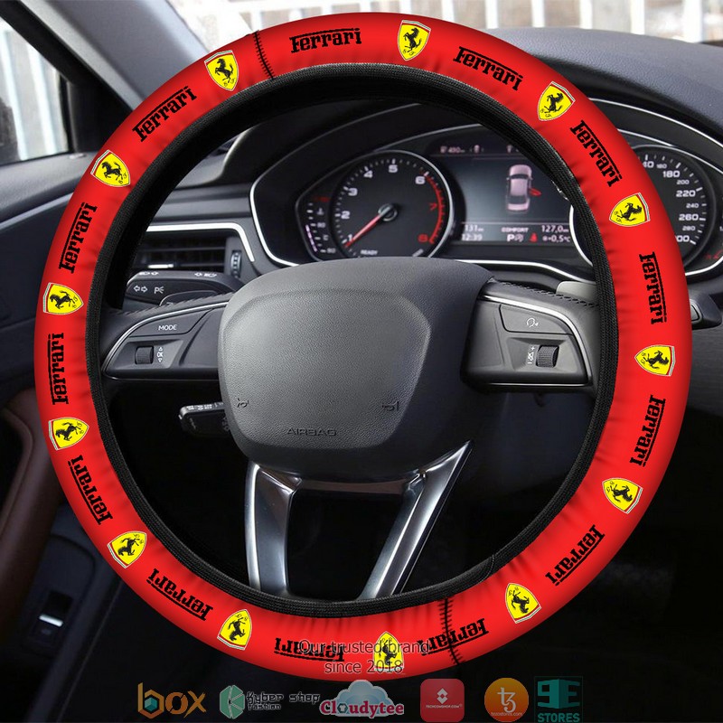 Ferrari Red Steering Wheel Cover