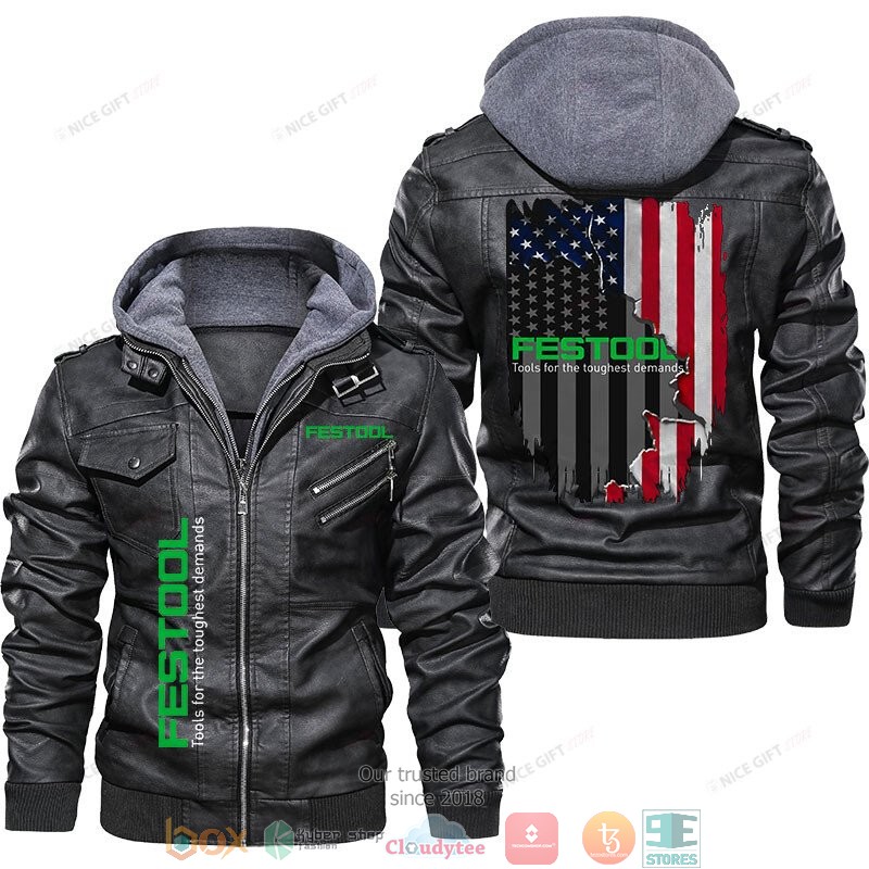 Festool US Flag Leather Jacket