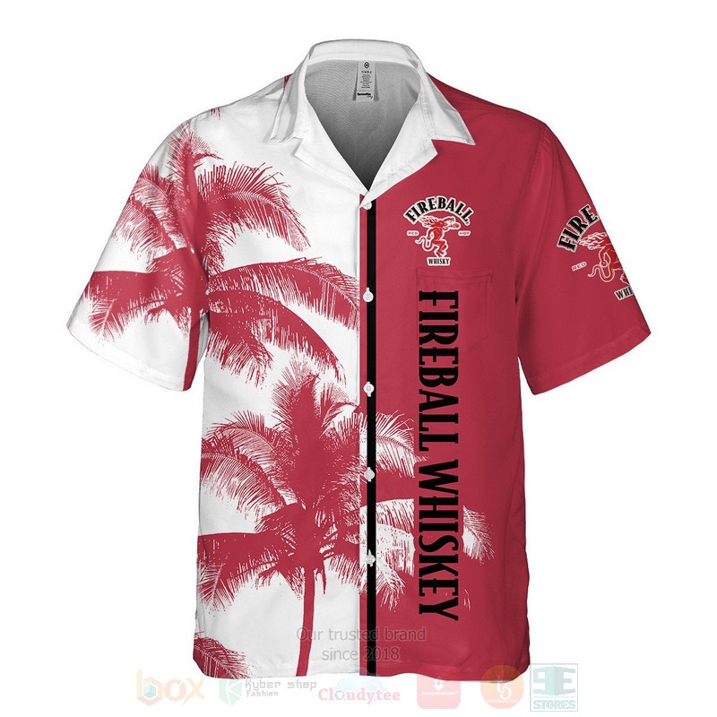 Fireball Cinnamon Whisky Coconut Hawaiian Shirt Short 1