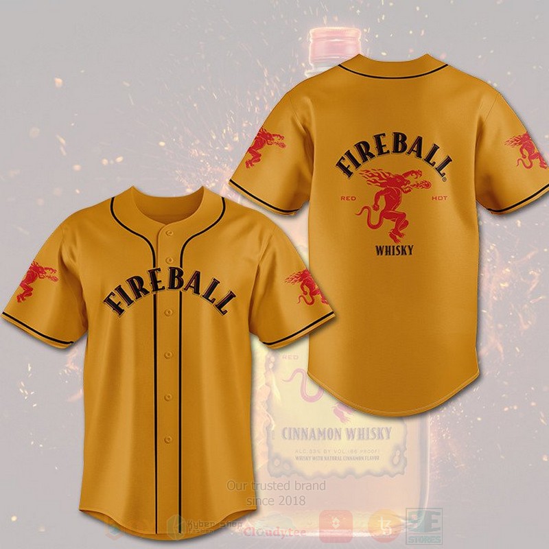 BEST Fireball Whiskey AOP Baseball Jersey 1 Fireball Whiskey Baseball Jersey Shirt