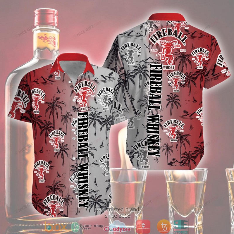 Fireball Whisky 3D Hawaiian Shirt 1 Fireball Whisky 3D Hawaiian Shirt