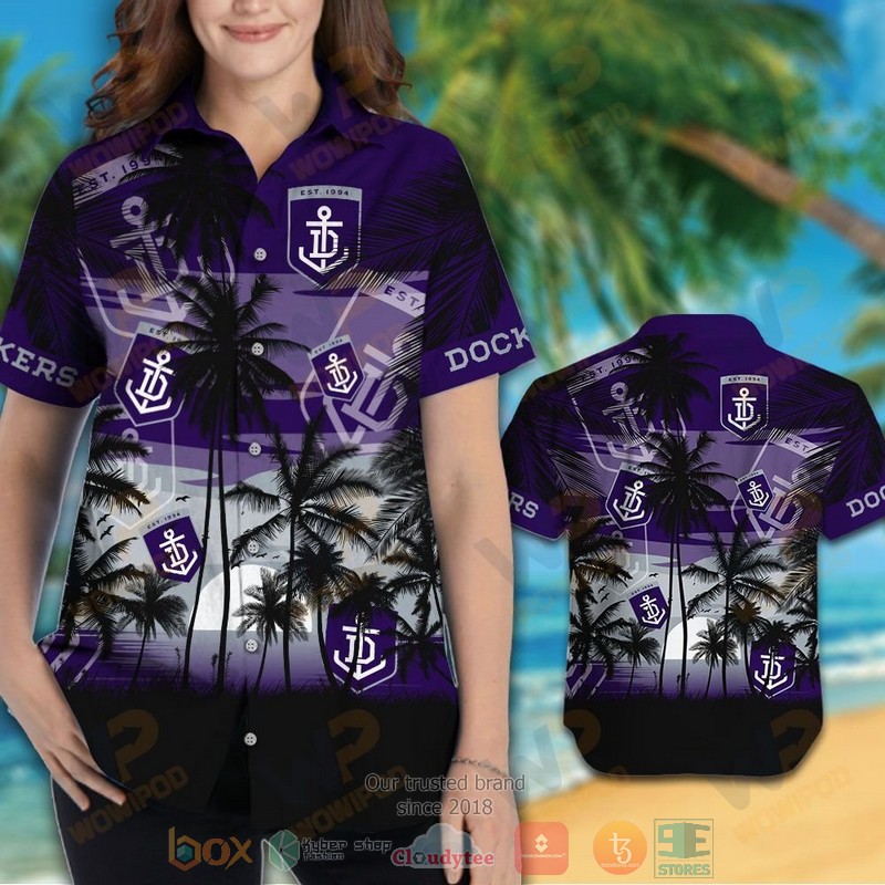 HOT Fremantle Dockers Hawaiian Shirt and shorts 3 Fremantle Dockers Hawaiian Shirt and shorts 1 2