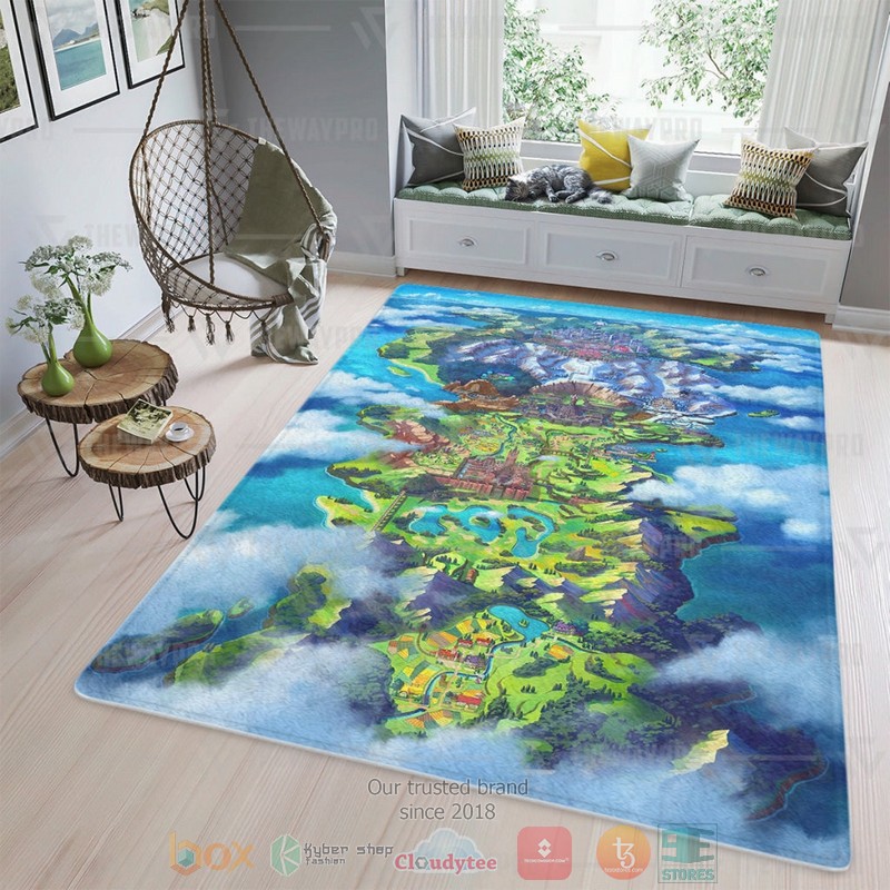 Game Pokemon Galar Region Rug