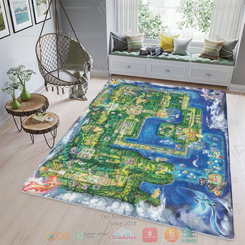 Game Pokemon Kanto Region Rug