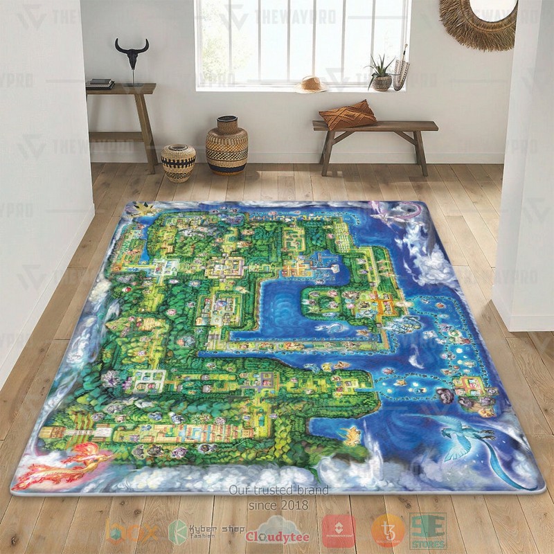 Game Pokemon Kanto Region Rug 1