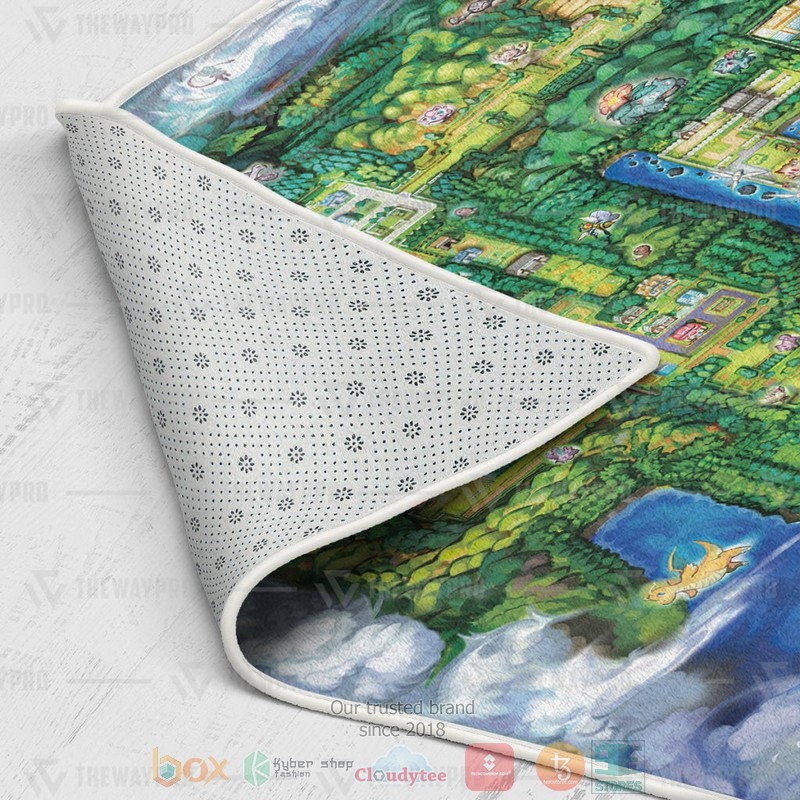 NEW Game Pokemon Kanto Region Rectangle Rug Carpet 3 Game Pokemon Kanto Region Rug 1 2