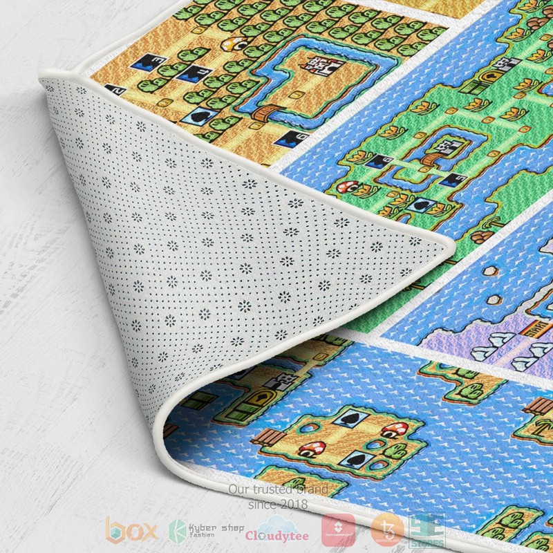 NEW Game Super Mario Bros 3 All Worlds Rectangle Rug Carpet 3 Game Super Mario Bros 3 All Worlds Rug 1 2