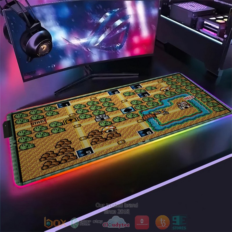 Game Super Mario Bros 3 World 1 Led Mouse Pad
