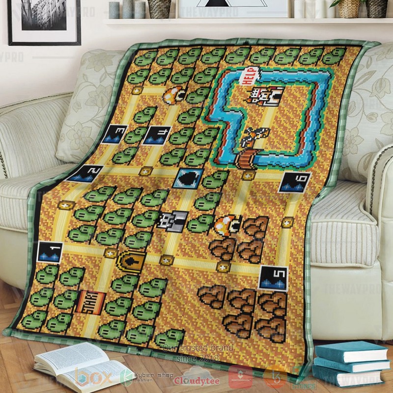 Game Super Mario Bros 3 World 1 Map Soft Blanket